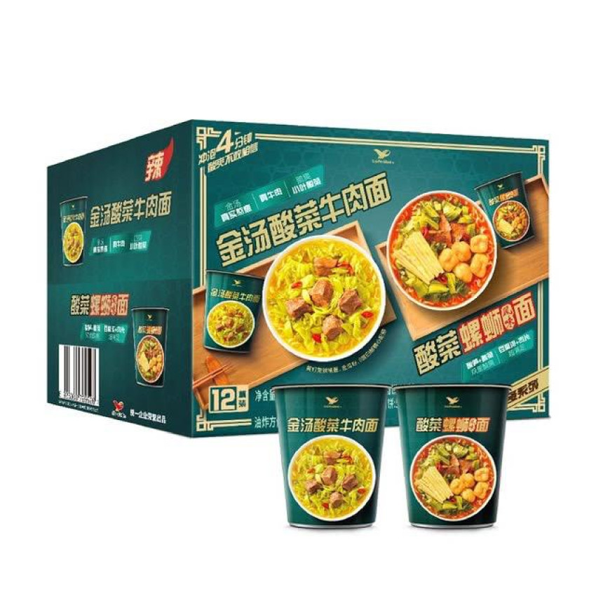 金湯酸菜牛肉麵(100g ×6 )+酸菜螺螄風味麵(98g×6 )